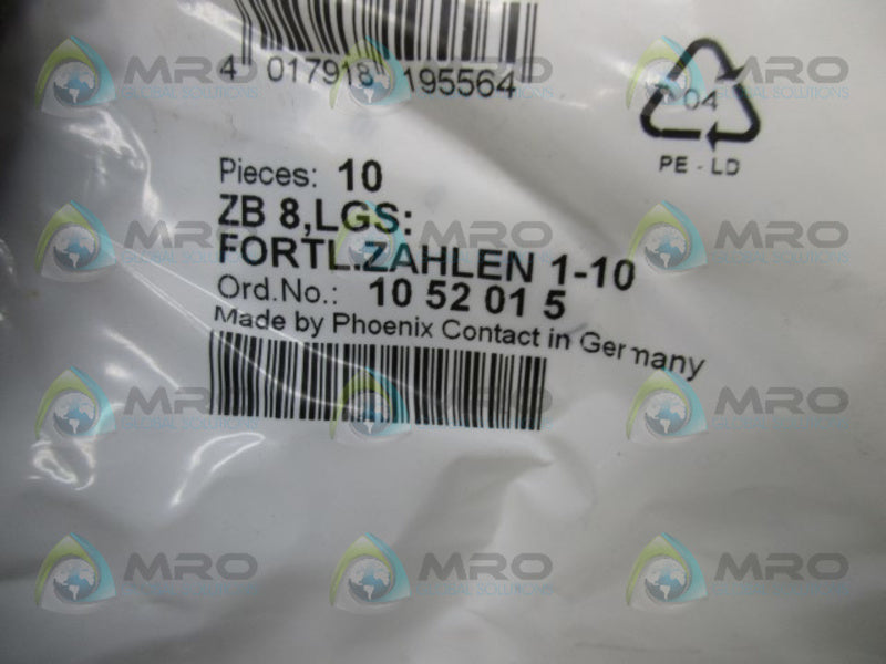 PHOENIX CONTACT 1052015 TERMINAL BLOCK (PK OF 10)  NSMP