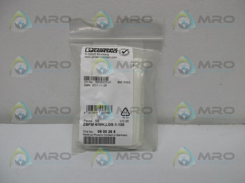 PHOENIX CONTACT 0800268 (10 PK.) * NEW IN BAG *