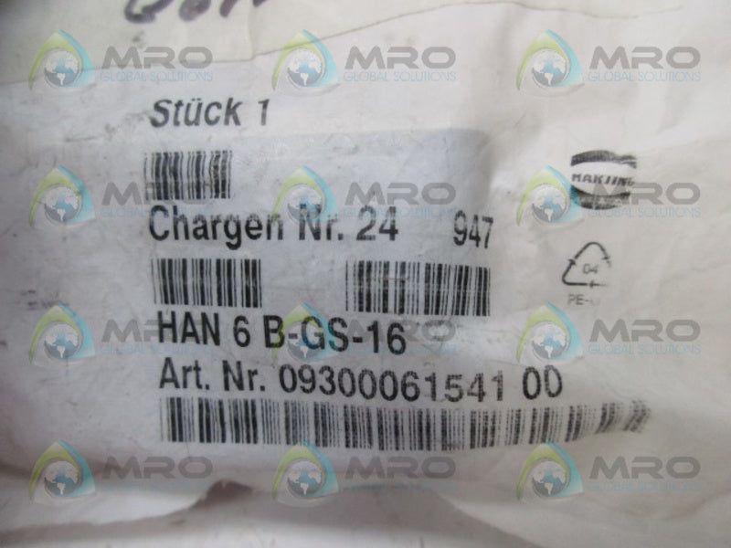 HARTING HAN6B-GS-16 SIDE ENTRY HOOD  NSMP