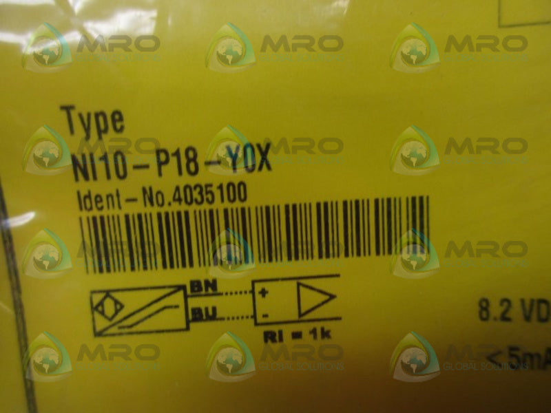 TURCK NI10-P18-Y0X PLASTIC BARREL W/ CABLE  NSMP