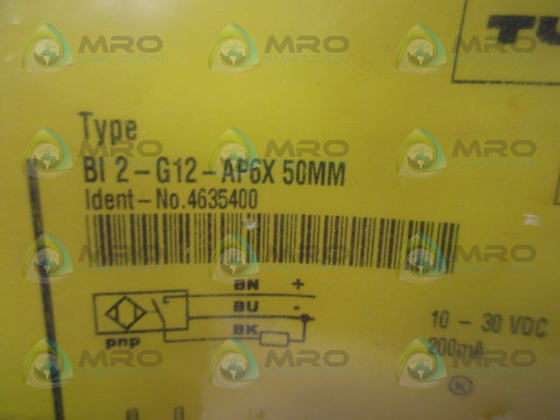 TURCK BI2-G12-AP6X50MM PROXIMITY SWITCH * NEW IN FACTORY BAG *