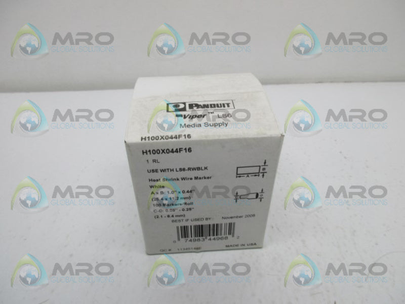PANDUIT H100X044F16 HEAT SHRINK WIER MARKER  NSFS