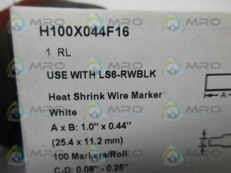 PANDUIT H100X044F16 HEAT SHRINK WIER MARKER  NSFS