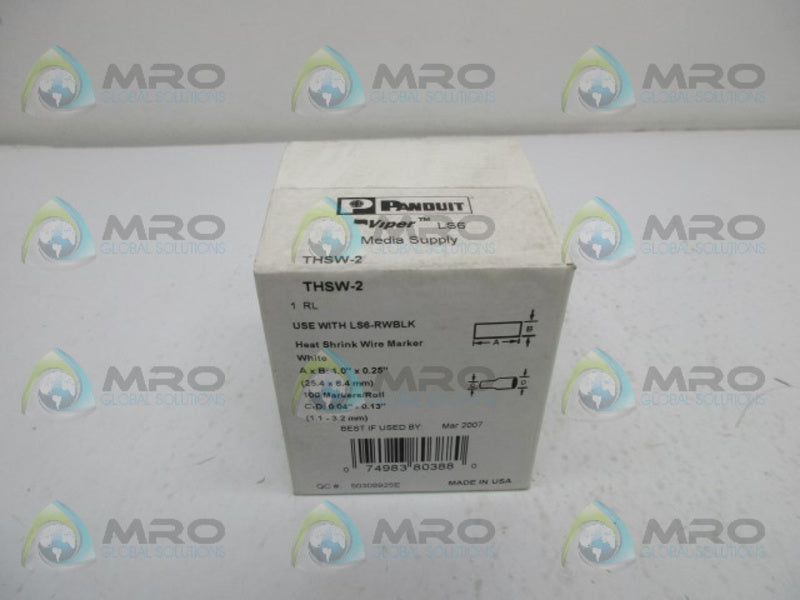 PANDUIT THSW-2 HEAT SHRINK WIRE MARKER  NSFS