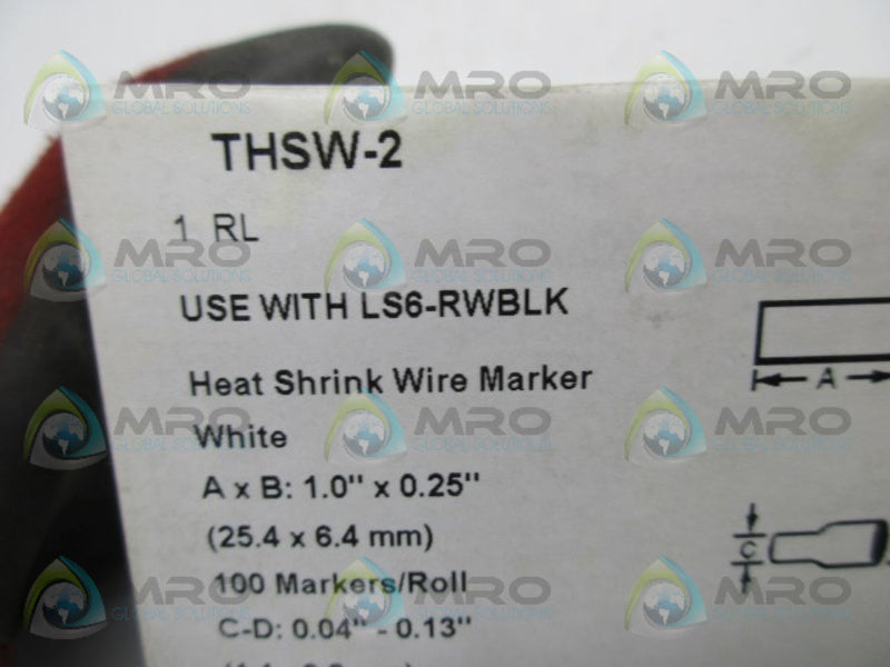 PANDUIT THSW-2 HEAT SHRINK WIRE MARKER  NSFS
