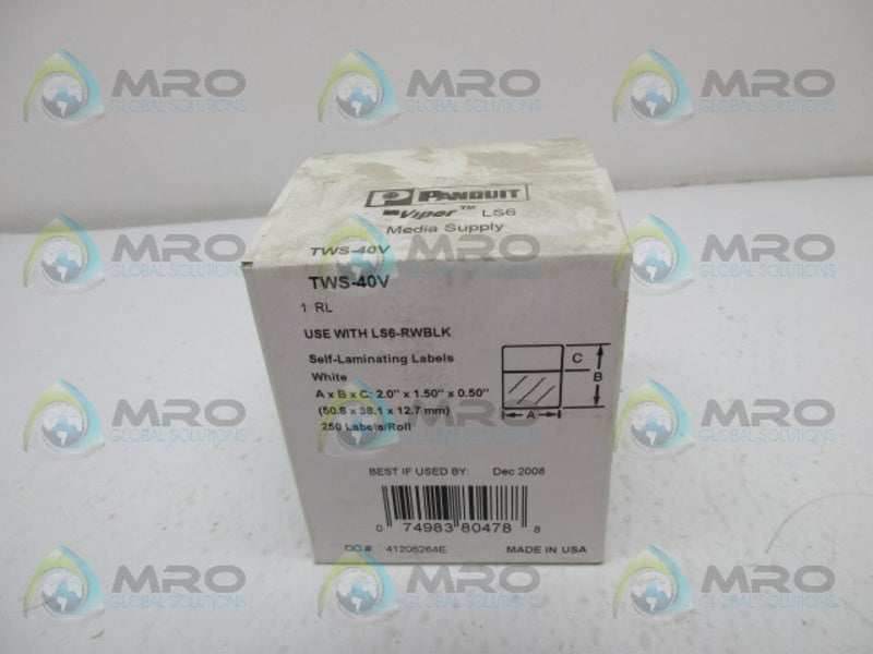 PANDUIT TWS-40V SELF LAMINATING LABELS  NSFS