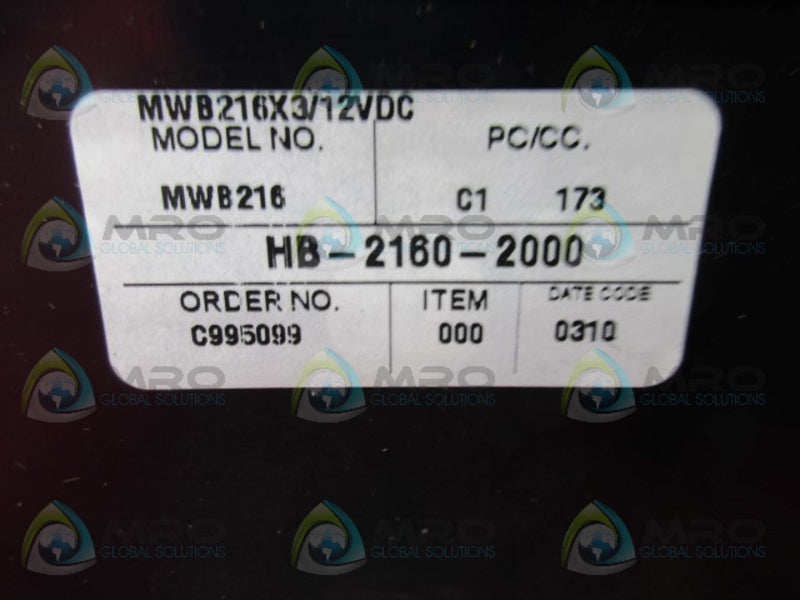 DANAHER CONTROLS MWB216 PROGRAMMABLE COUNTER  NSNP
