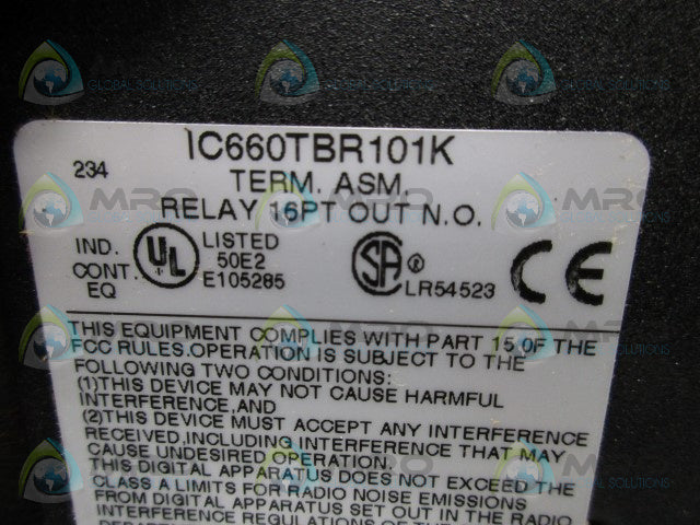 GE FANUC IC660TBR101K OUTPUT MODULE 16PT * NEW NO BOX *