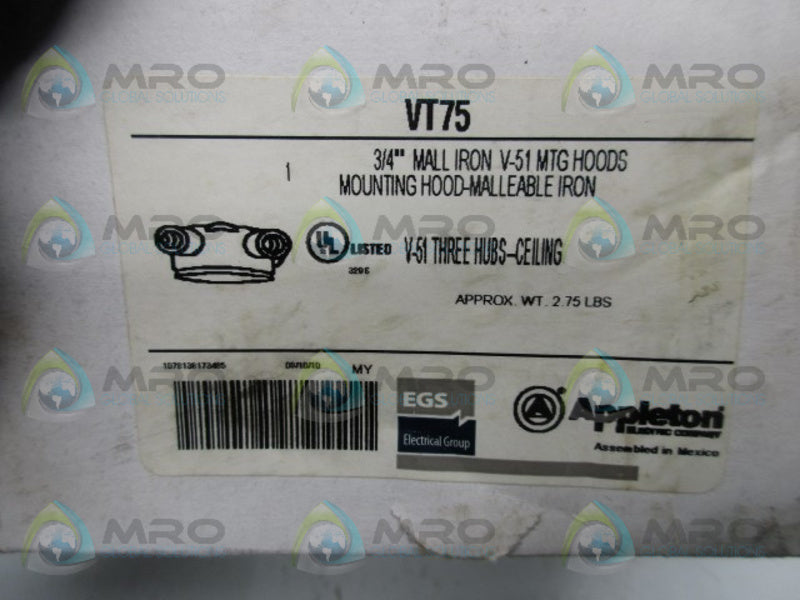 APPLETON VT75 HUB CELING MOUNT  NSMP