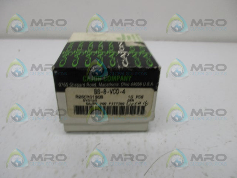 CAJON SS-8-VCO-4 O-RING FACE SEAL FITTING PKG OF 10 NSMP