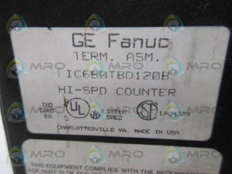GE FANUC IC660TBD120B TERMINAL ASSEMBLY  NSNP