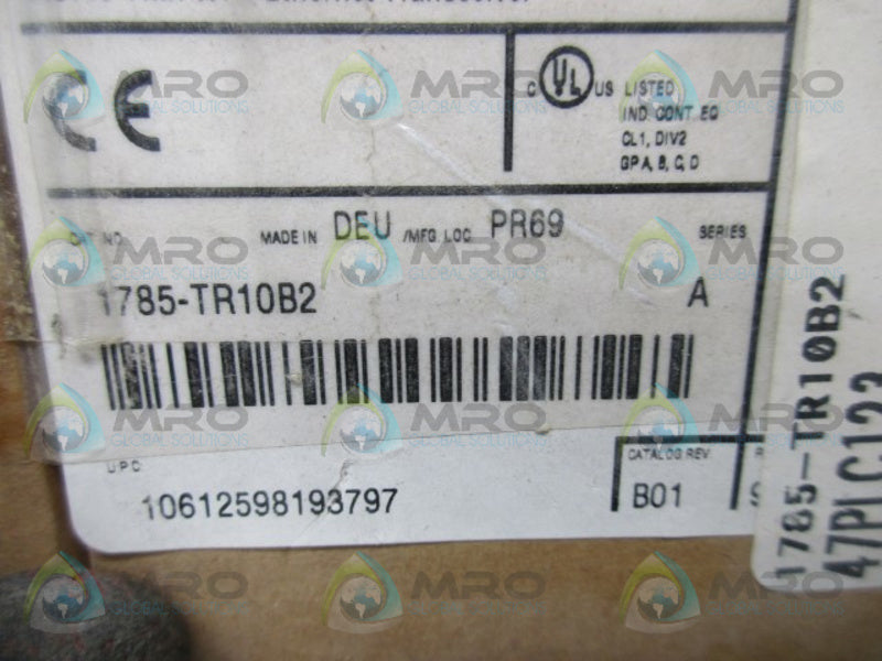 ALLEN BRADLEY 1785-TR10B2 SER. A AUI TO THIN WIRE ENET TRA  NSFS
