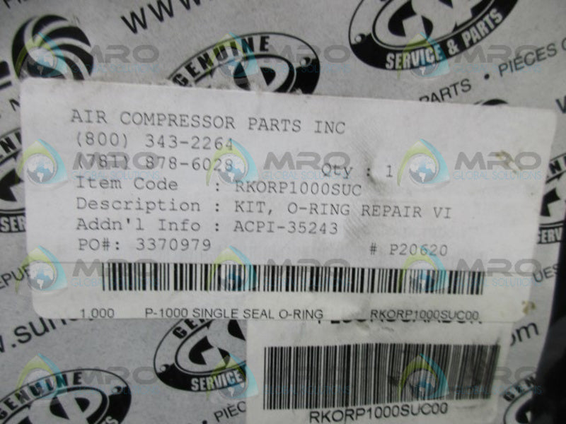 SUNFLO RKORP1000SUC00 SINGLE SEAL O-RING * NEW IN FACTORY BAG *
