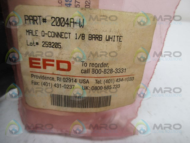 EFD 7610BP MALE Q-CONNECT 1/8" BARB WHITE * NEW IN BAG *