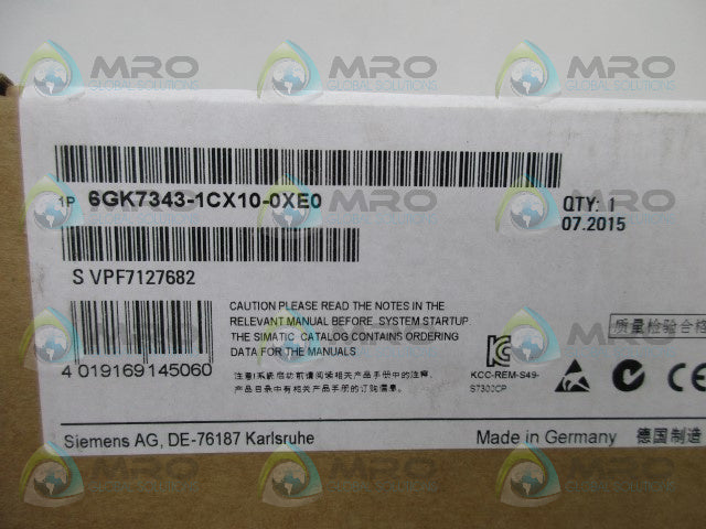 SIEMENS SIMATIC NET 6GK7343-1CX10-0XE0 COMMUNICATION MODULE * FACTORY SEALED *