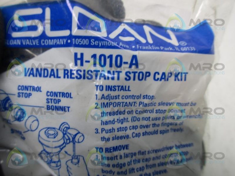 SLOAN 4-1010-A VANDAL RESISTANT STOP CAP KIT * NEW IN FACTORY BAG *