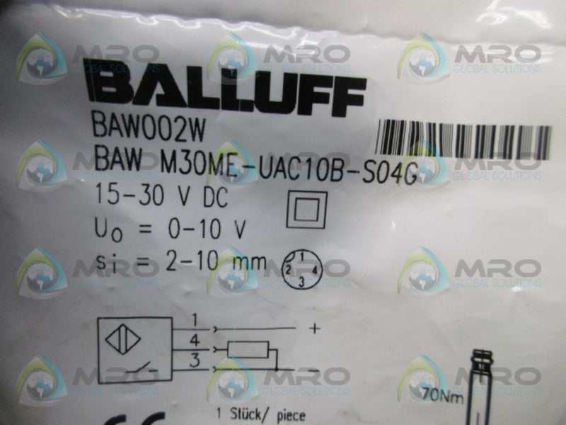 BALLUFF BAWM30ME-UAC10B-S04G INDUCTIVE DISTANCE SENSOR * NEW IN FACTORY BAG *
