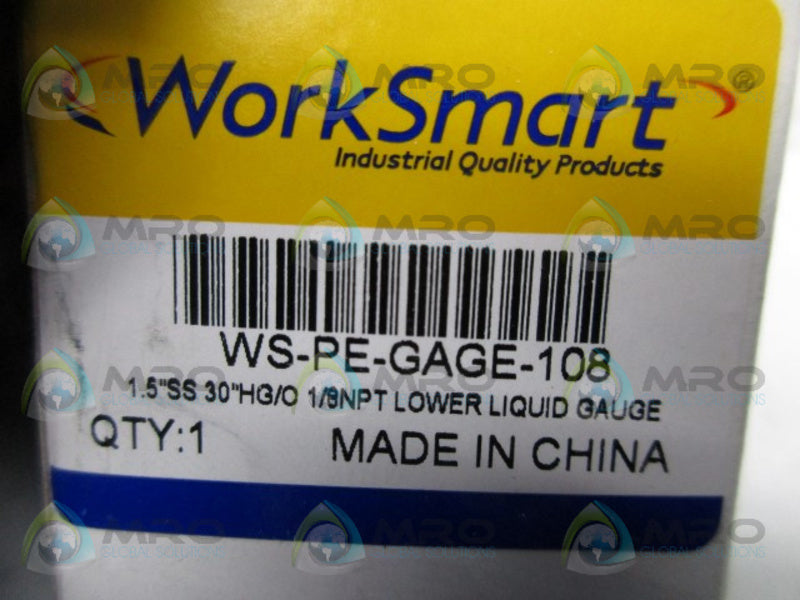 WORKSMART WS-PE-GAGE-108 LIQUID PRESSURE GAUGE  NSMP