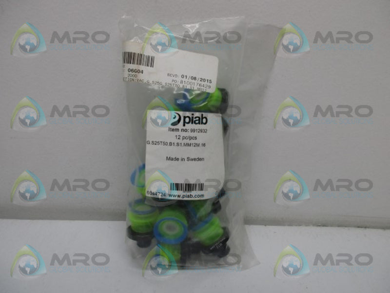 PIAB G.S25T50.B1.S1.MM12M.16 PIGRIP SUCTION CUP(PK OF 12)  NSMP