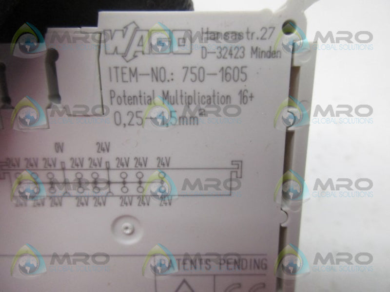 WAGO 750-1605 FIELD SIDE CONNECTION MODULE  NSMP