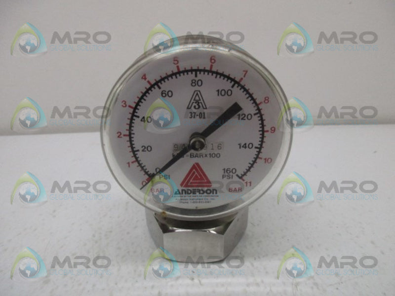 ANDERSON KPA=BARX100 PRESSURE GAUGE 160PSI  UNMP