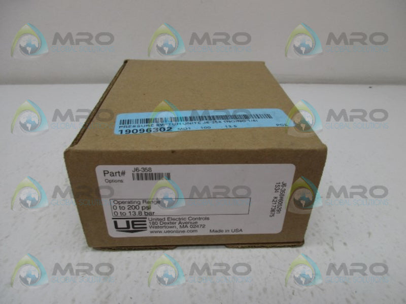 UNITED ELECTRIC J6-358 PRESSURE CONTROL SWITCH  NSMP