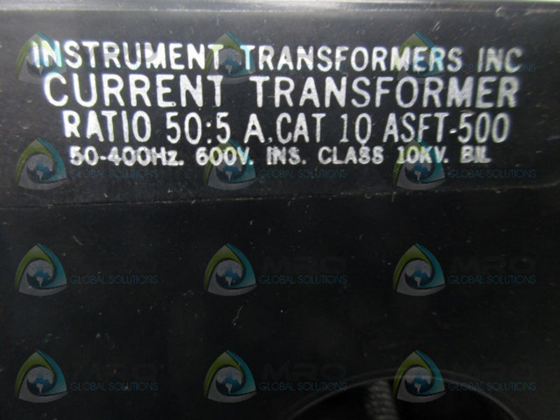 INSTRUMENT TRANSFORMER 10ASFT-500 TRANSFORMER RATIO 50:5  NSNP