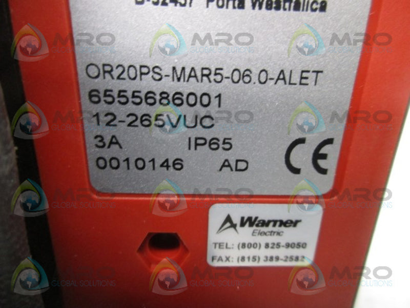 WARNER ELECTRIC 0R20PS-MAR5-06 PHOTOELECTRIC RETROREFLECTIVE  NSNP