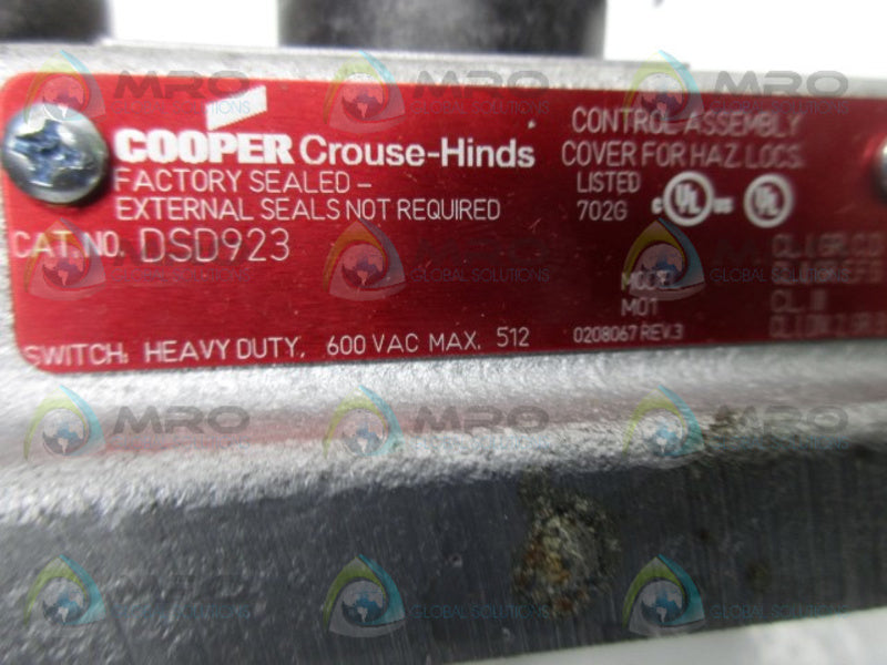 CROUSE HINDS DSD923 SELECTOR SWITCH  NSMP