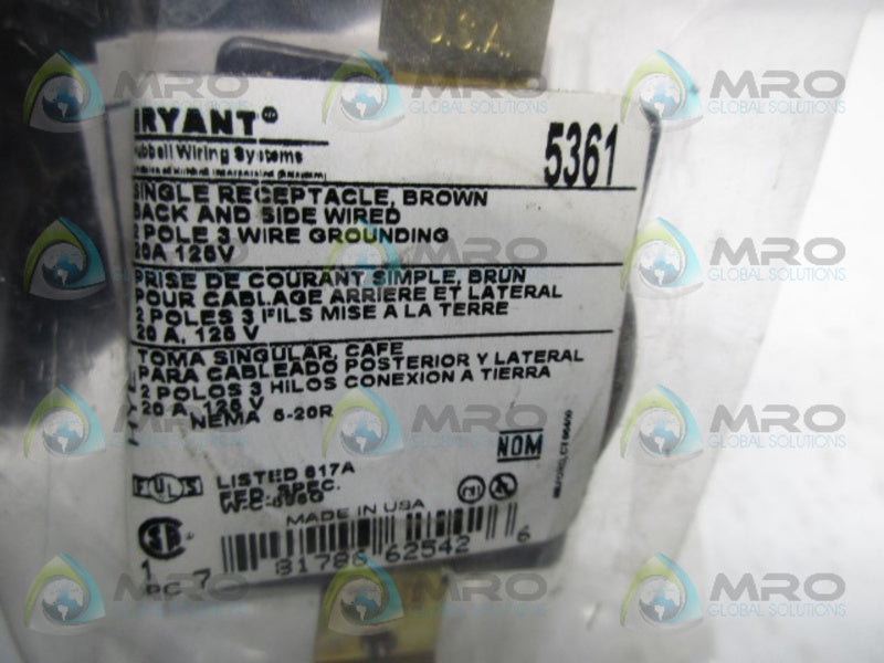 BRYANT 5361 SINGLE RECEPTACLE  NSMP