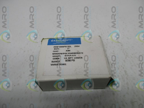 ASHCROFT 20W1005PH02L200 PRESSURE GAUGE  NSMP