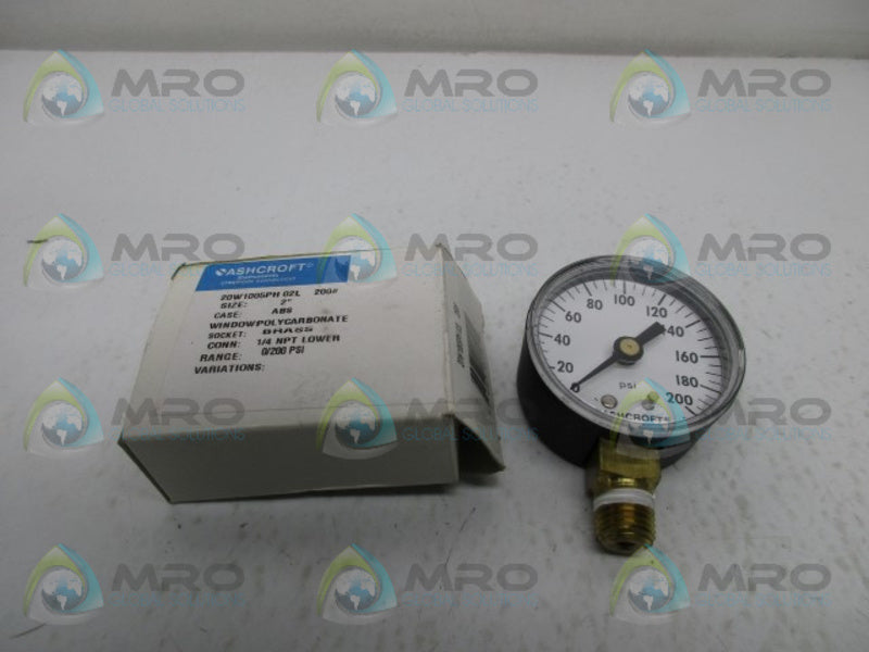 ASHCROFT 20W1005PH02L200 PRESSURE GAUGE  NSMP