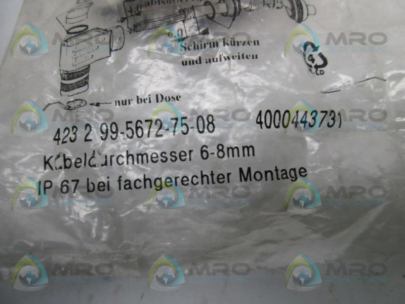 BINDER 423-2-99-5672-75-08 CABLE CONNECTOR * NEW IN FACTORY BAG *