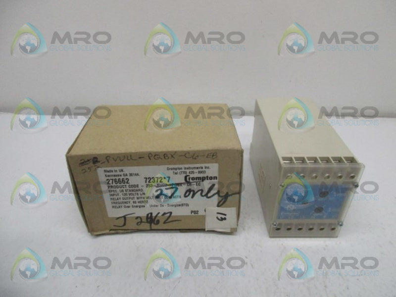 CROMPTON 252-PVVU-PQBX-C6-EB VOLTAGE MONITORING RELAY 120V  NSMP