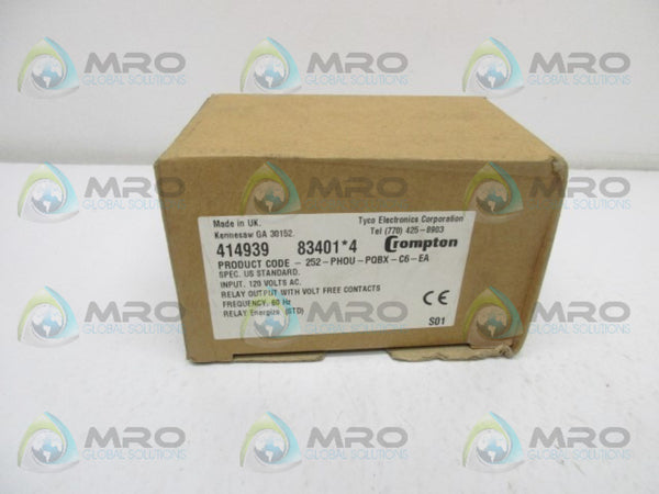 CROMPTON 252-PHOU-PQBX-C6-EA POWER TRIP RELAY 120V  NSMP