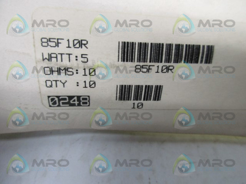 OHMITE 85F10R RESISTOR SILICONE (PK OF 10)  NSMP