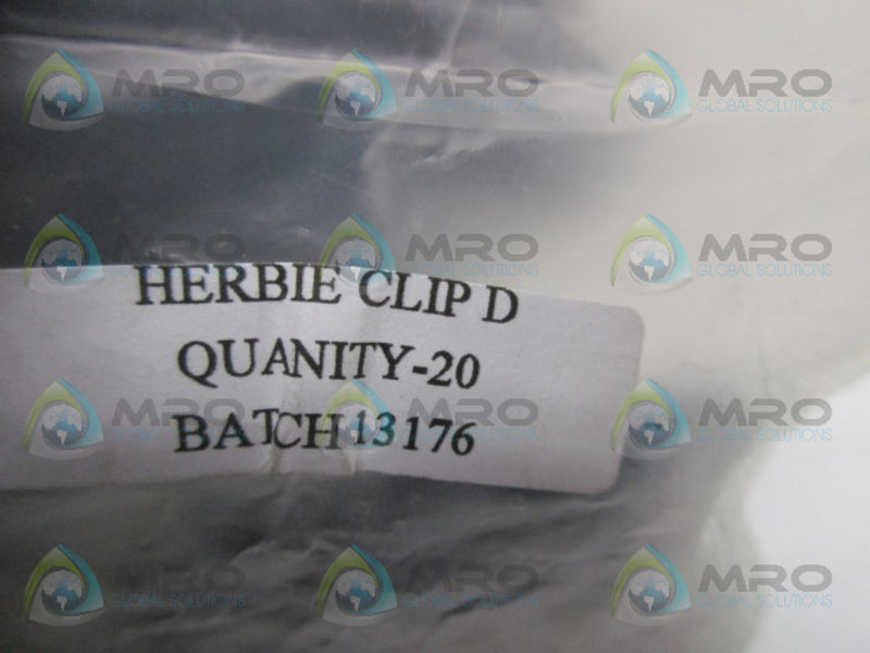 INDUSTRIAL MRO 13176 HERBIE CLIP D (PK OF 20) * NEW IN FACTORY BAG *