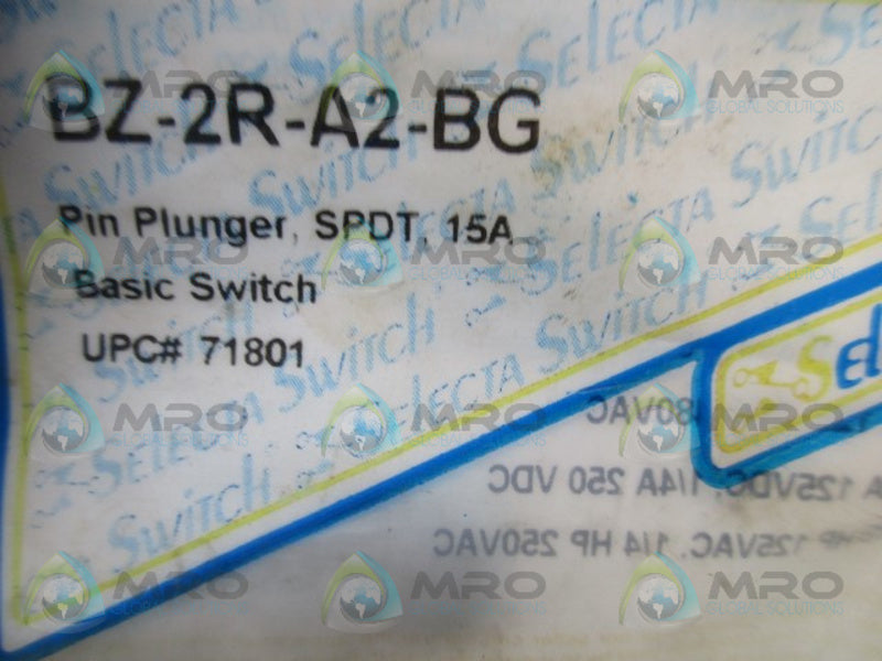 SLECTA BZ-2R-A2-BG BASIC SWITCH * NEW IN FACTORY BAG *