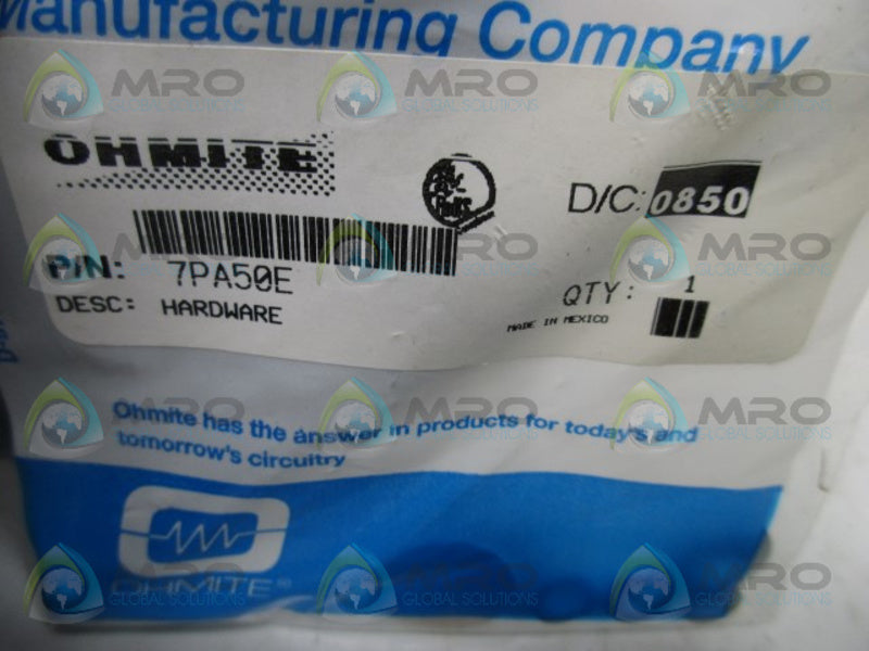 OHMITE 7PA50E HARDWARE * NEW IN FACTORY BAG *