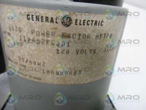 GENERAL ELECTRIC 50-112402FCAD1 POWER FACTOR METER * USED *