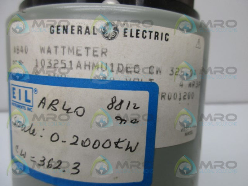 GENERAL ELECTRIC 50-103251AHMU1DEC WATTMETER  NSNP