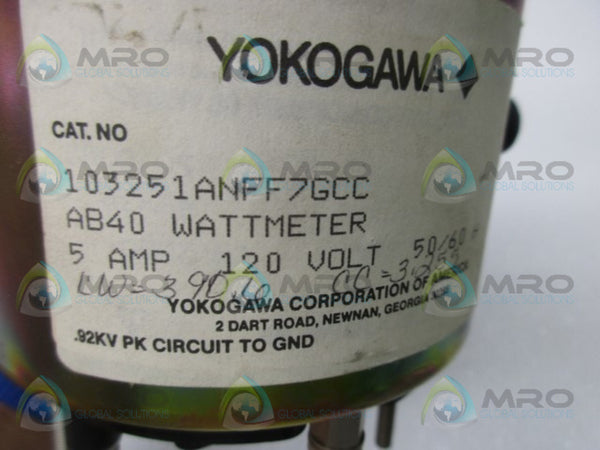 YOKOGAWA 103251ANFF7GCC PANEL MOUNT WATT GAUGE  NSNP
