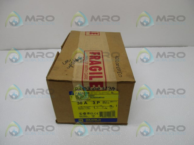 SQUARE D FA34030 CIRCUIT BREAKER * FACTORY SEALED *