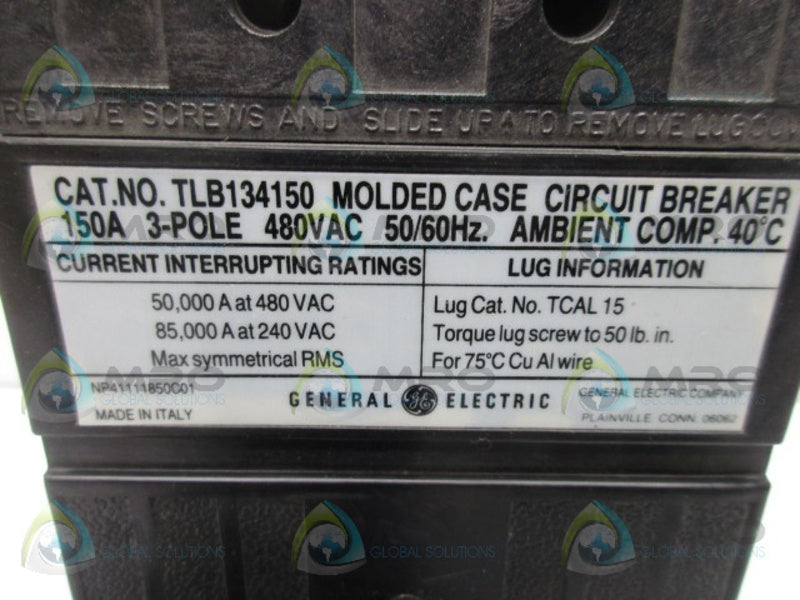 GENERAL ELECTRIC TLB134150 MOLDED CASE CIRCUIT BREAKER  NSNP