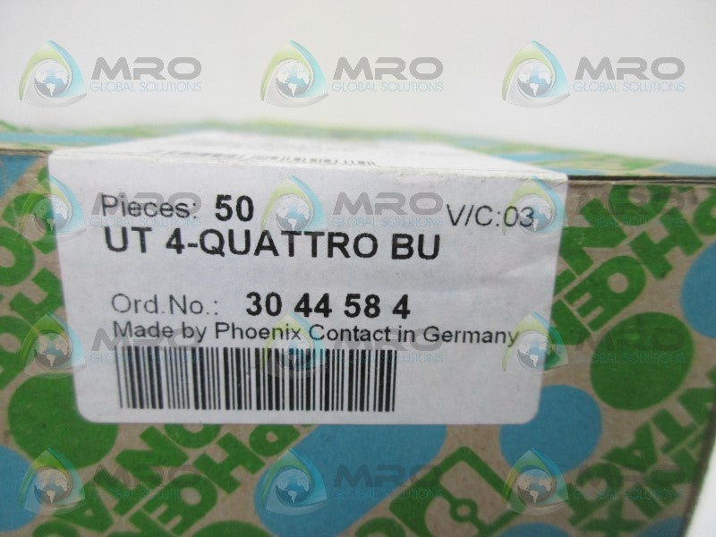 PHOENIX CONTACT UT4-QUATTRO BU TERMINAL BLOCK * FACTORY SEALED *