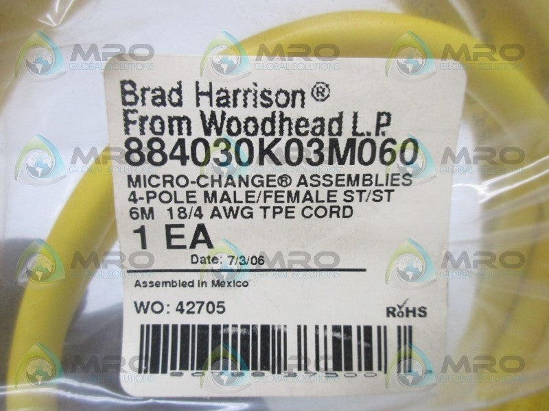 DANIEL WOODHEAD 884030K03M060 MICRO CHANGE 4P M/F 6M CORD  NSMP