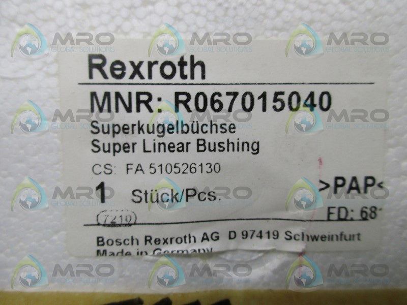 REXROTH R067015040 SUPER LINEAR BUSHING  NSMP