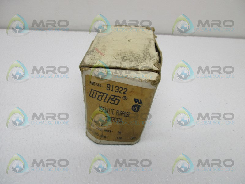 MARS 91322 CONTACTOR 30AMP 2P 120V (AS PICTURED)  NSMP