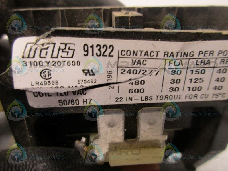 MARS 91322 CONTACTOR 30AMP 2P 120V (AS PICTURED)  NSMP