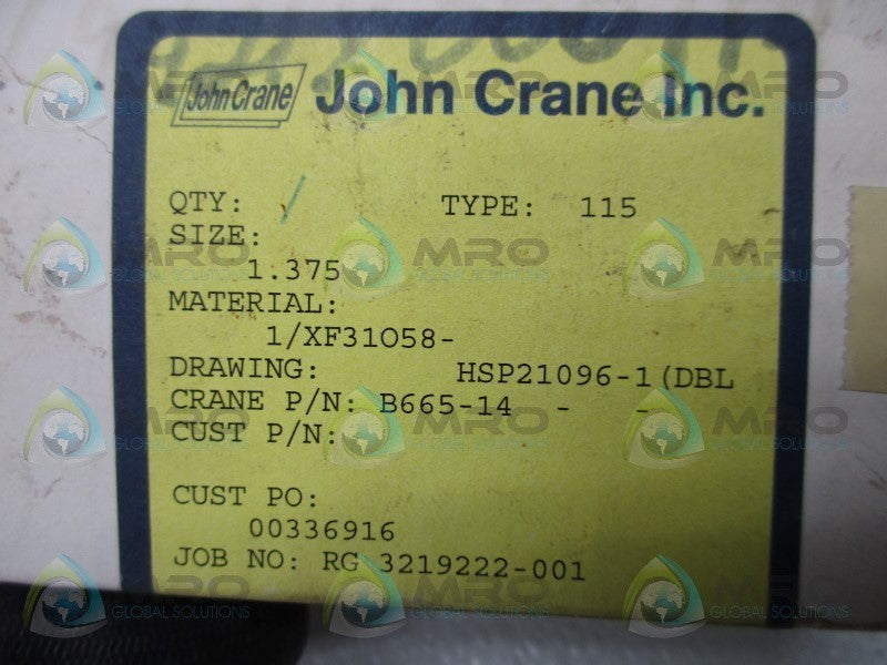 JOHN CRANE TYPE 115 SEAL ASSEMBLY  NSMP